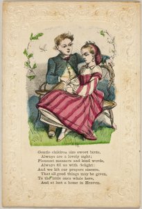 Zachte kinderen als lieve vogels (valentijn) door Unknown artist