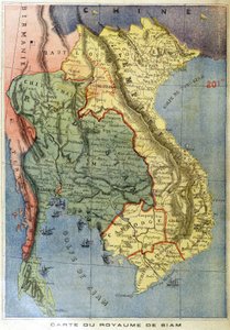 Geografische kaart van het koninkrijk Siam - in Le petit journal door Unknown artist