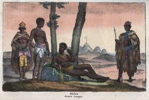Gonqui Hottentotten van de Kaap - gravure uit 