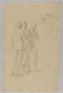 Groep van drie mannelijke naakten