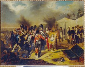 Napoleontische oorlogen, Russische veldtocht (1812): de keizerlijke garde bewondert het portret van Napoleon II door Unknown artist
