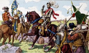 Hendrik IV (1553 - 1610) bij de Slag bij Ivry in 1590. Kinderbeelden uit de 19e eeuw door Unknown artist