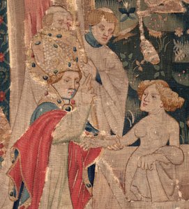 Geschiedenis van Sint Piat en Sint Eleuthère, Scene 12: De opstanding van de dochter van de tribuun. Detail