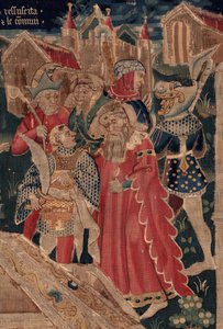 Geschiedenis van Sint Piat en Sint Eleuthère, Scene 12: De opstanding van de dochter van de tribuun (detail) door Unknown artist