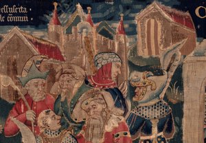 Geschiedenis van Sint Piat en Sint Eleuthère, Scene 12: De opstanding van de dochter van de tribuun (detail) door Unknown artist