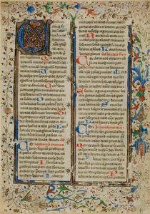 Verlichte initiaal "A" uit een psalter of brevier door Unknown artist
