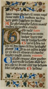 Verlichte initiaal "G" uit een gebedenboek