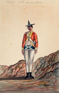 Indiase officier, Bengaals leger, ca. 1805 door Unknown artist