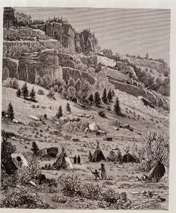 Indiaans kampement in het Kaibab-bos, VS - in 
