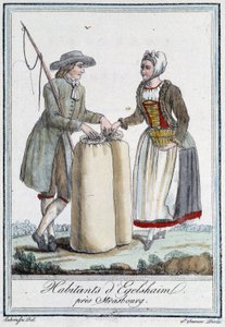 Inwoners nabij Straatsburg - in "Encyclopédie des voyages" door Grasset Saint Sauveur, editie Parijs door Unknown artist