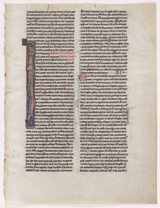 Initiaal I: Verstrengelde Beest en Slang: Blad uit een Bijbel (2 van 2 Uitgesneden Bladen) door Unknown artist