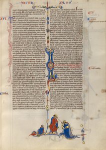 Initial L: Esther voor koning Ahausveros door Unknown artist
