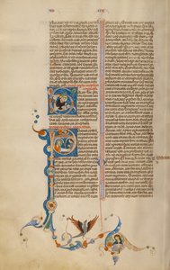 Beginletter P: Sint Paulus geeft een brief aan een boodschapper door Unknown artist