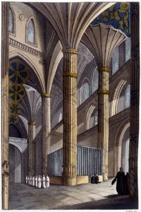 Interieur van de kathedraal van Salamanca. Lithografie uit de 19e eeuw. door Unknown artist