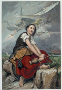 Jeanne hoort haar hemelse stemmen: de aartsengel Sint-Michiel, Sint-Catharina en Sint-Margaretha bevalen haar naar Frankrijk te gaan om de koning te helpen en verzekerden haar dat God haar zou helpen - in 