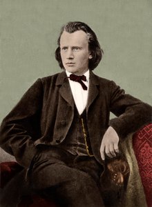 Johannes Brahms (1833-1897) Duitse componist door Unknown artist