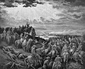 Joshua stopt de race van de zon. door Unknown artist