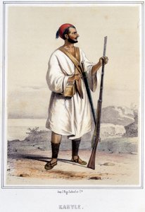 Kabyle man in Algiers tijdens de tweede helft van de 19e eeuw. door Unknown artist