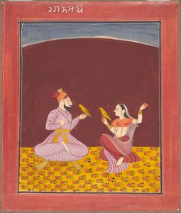 Kamod Raga van de "Dipak Raga" Familie, pagina uit een Ragamala Serie