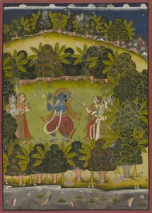 Krishna fluit voor de Gopi