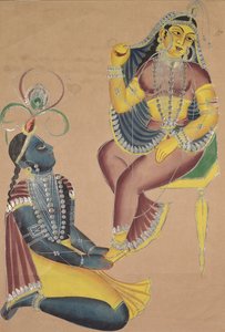 Krishna streelt Radha