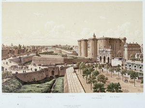 De Bastille in 1740 (de gevangenis) - in "Paris à travers les âges", eind 19e eeuw door Unknown artist