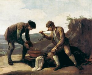 La Sopa Boba of het ontbijt, anoniem schilderij uit de 18e eeuw. Madrid, Lazaro Galdiano Stichting door Unknown artist