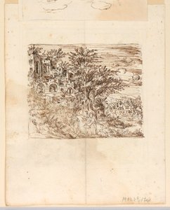 Landschap; verso: Grotesk Ontwerp