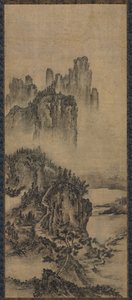 Landschap met een Verre Tempel door Unknown artist
