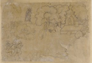 Landschap met een figuur van de Maagd Maria door Unknown artist