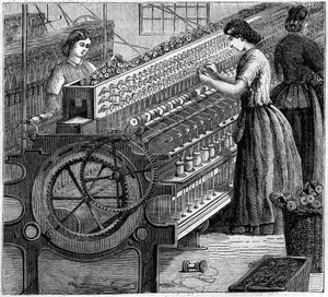 Grote Engelse industrieën: Walter Evans katoen spinnen in Engeland in 1863. Het draaien van de draad