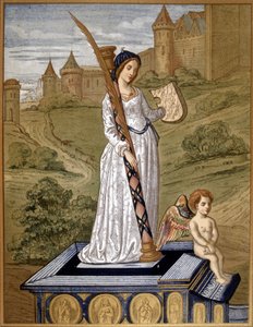 Laure leidt liefde naar de tempel van kuisheid (Laura de Noves) door Unknown artist