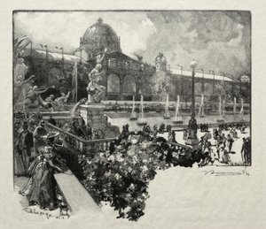 Het Paleis van de Vrije Kunsten, Exterieur door Unknown artist
