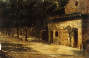 De hoek van de rue du Faubourg-Saint-Honoré, huidige 8e arrondissement, tussen 1820 en 1840 door Unknown artist