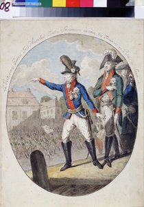 Veldmaarschalk Alexandr Suvorov inspecteert de troepen voor de keurvorst van Saksen in Warschau in 1794 tijdens de Kościuszko-opstand door Unknown artist