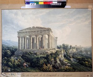 De tempel van Concordia in Agrigento door Unknown artist