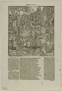Blad uit Opera van Virgilius (naar de Strasbourg Virgil, 1502), plaat 90 uit Houtsneden uit boeken van de XVI eeuw door Unknown artist