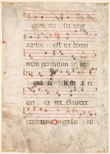Blad uit een Antifonarium: Muziek (verso)