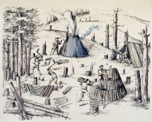 Les charbonniers - in "La croix aux mines" door Unknown artist