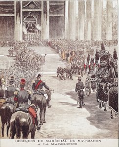 De begrafenis van maarschalk Patrice de Mac Mahon (1808-1893) in de Madeleine kerk in Parijs op 22/10/1893, illustratie uit de 19e eeuw door Unknown artist