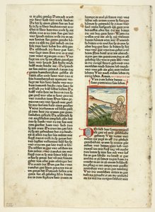 Leven van Sint Pirminius uit Heiligenleben, Winterteil (Levens van de Heiligen, Wintertijd), Plaat 1 uit Houtsneden uit Boeken van de 15e Eeuw