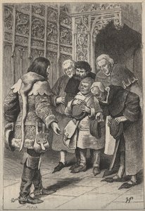 Lord Patrice Charteris en de Bourgeois van Perth - 19e-eeuwse illustratie voor de historische roman 