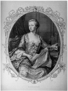 Madame de Pompadour, Jeanne Antoinette Poisson (1721-1764) (Markiezin de Pompadour) favoriet van Lodewijk XV - Musée Carnavalet. door Unknown artist