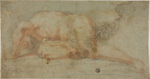 Man Liggend, Arm Over Hoofd door Unknown artist