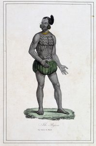 Man van Byron-eilanden met tatoeages (Polynesië) - in 