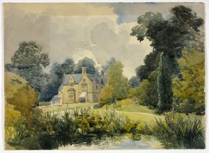 Landhuis gezien vanaf de vijver door Unknown artist