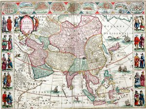 Kaart van Azië uit de Bleau Atlas