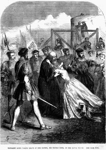 Margaret Roper neemt afscheid van haar vader Thomas More (1478 - 1535), nabij de Wharf Tower