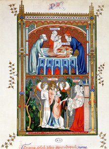 Martelaarschap van Sint-Denis, chromolithografie volgens documenten uit de 15e eeuw door Unknown artist