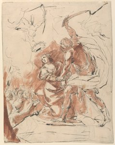 Martelaarschap van een vrouwelijke heilige door Unknown artist